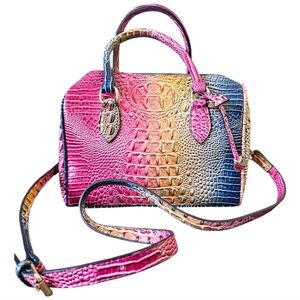 Multicolor Ombre Croc Embossed Women's 2 Way Bag-EUC